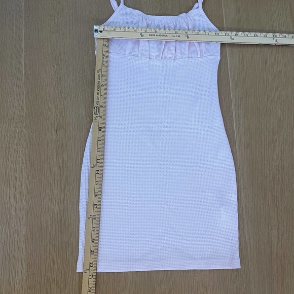 Women's Princess Polly Size 4 Light Pink Thermal Waffle Knit Bodycon Dress - Picture 5 of 7